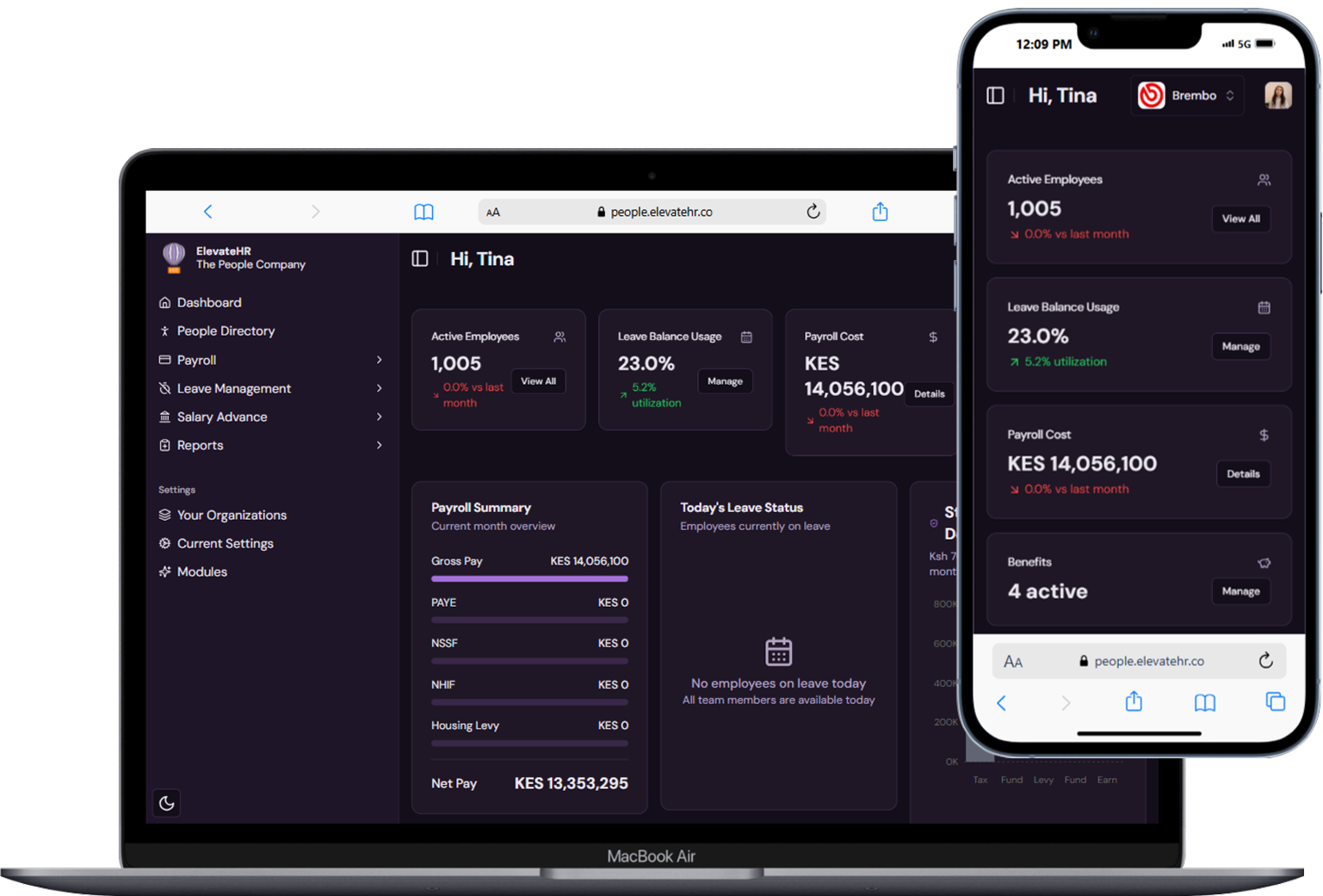Leading HR Tech Platform on laptop and mobile phone